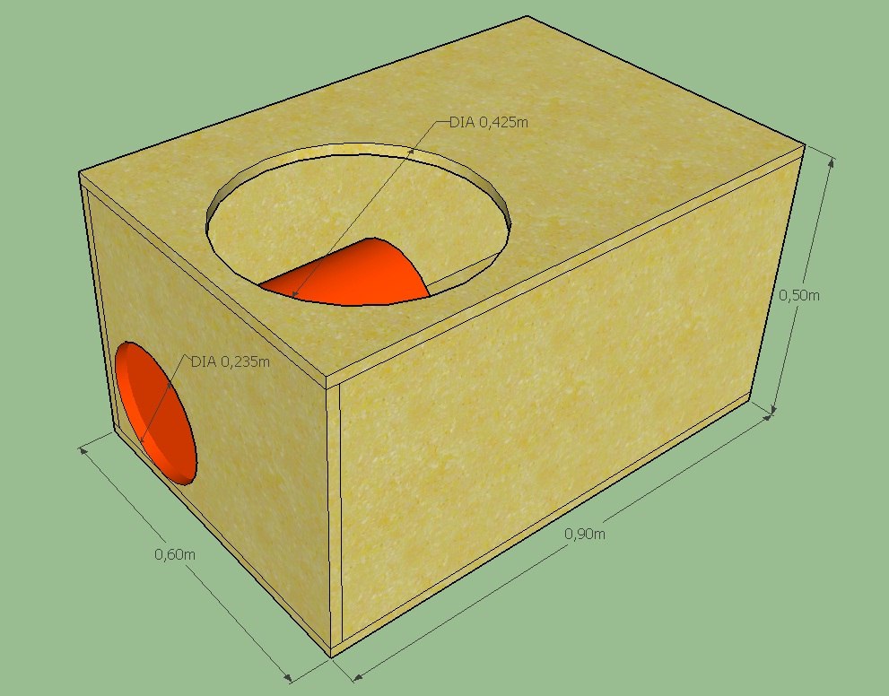Короб под 18 сабвуфер чертеж на трубе